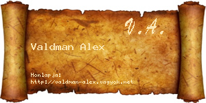 Valdman Alex névjegykártya